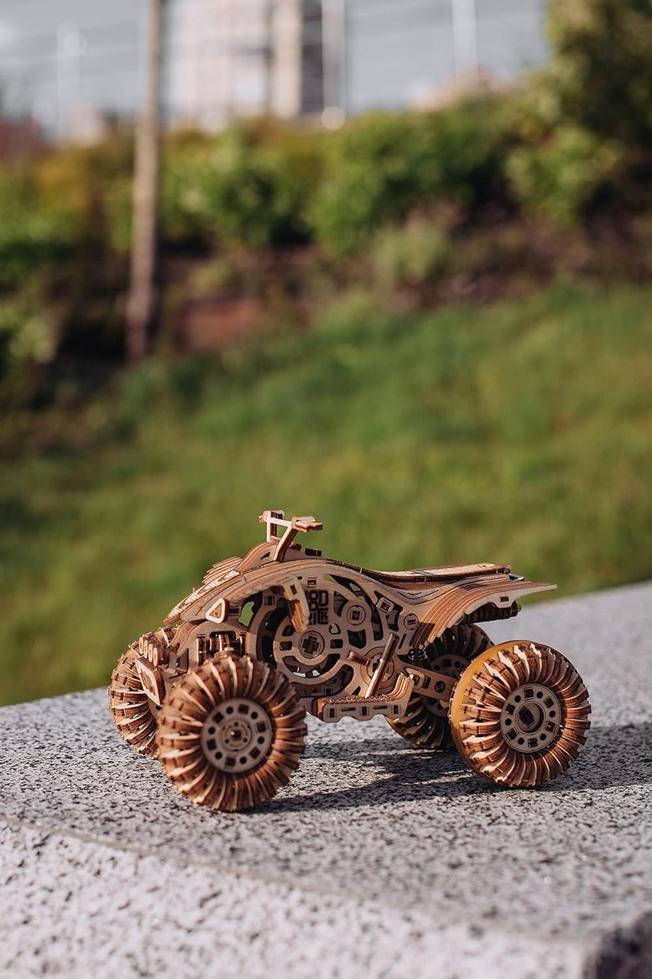 Puzzle 3D mecanic, Raptor Quad Bike, WT, lemn, 339 piese | Time 4