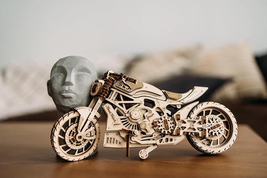 Puzzle 3D mecanic, Motocicleta DMS, WT, lemn, 203 piese | Time 4