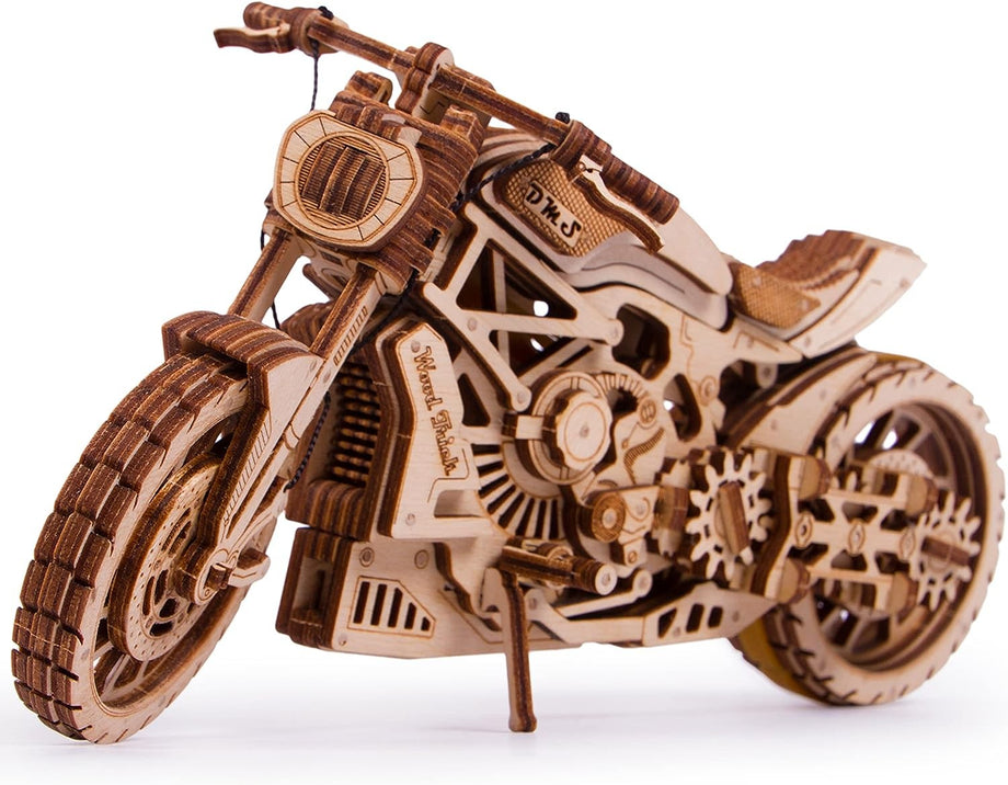 Puzzle 3D mecanic, Motocicleta DMS, WT, lemn, 203 piese | Time 4