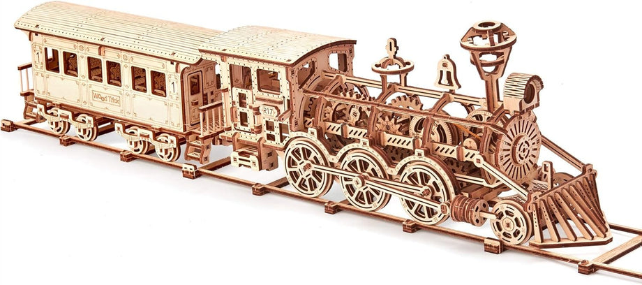 Puzzle 3D mecanic, Locomotiva R17, WT, lemn, 405 piese | Time 4