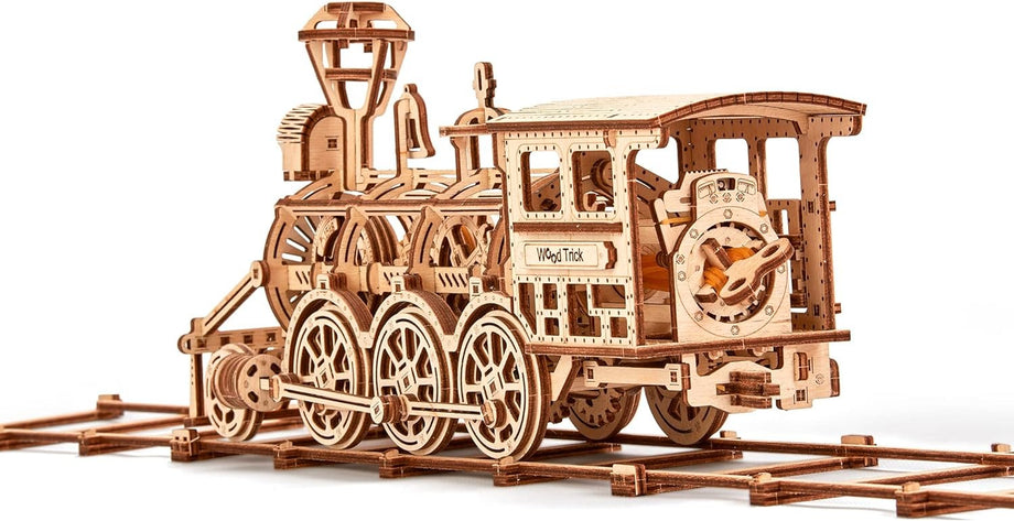 Puzzle 3D mecanic, Locomotiva R17, WT, lemn, 405 piese | Time 4