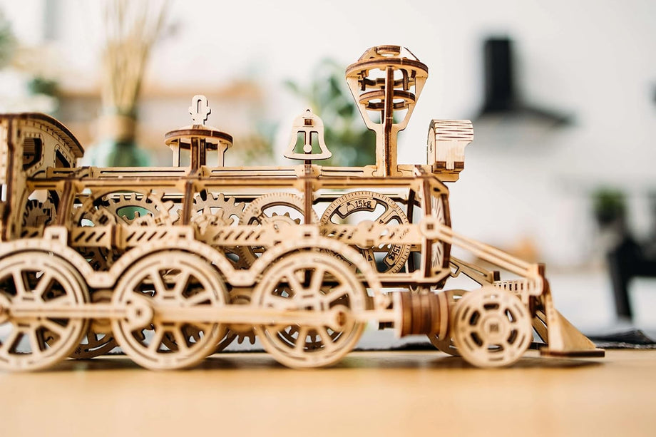 Puzzle 3D mecanic, Locomotiva R17, WT, lemn, 405 piese | Time 4