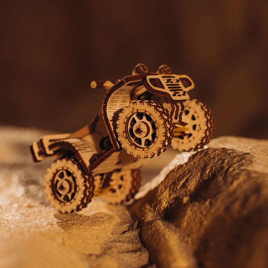 【un3d.】PATTERN MIX T-SH 38 Puzzle 3D mecanic, ATV, WT, lemn, 57 piese | Time 4 Machine
