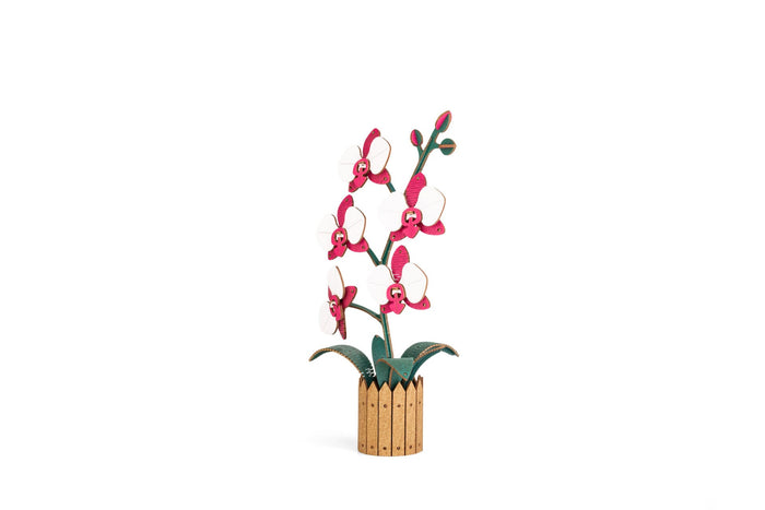 Puzzle 3D, Orchidee roz, EWA, lemn, 88 piese