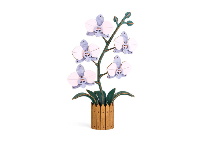 Puzzle 3D, Orchidee mov, EWA, lemn, 88 piese