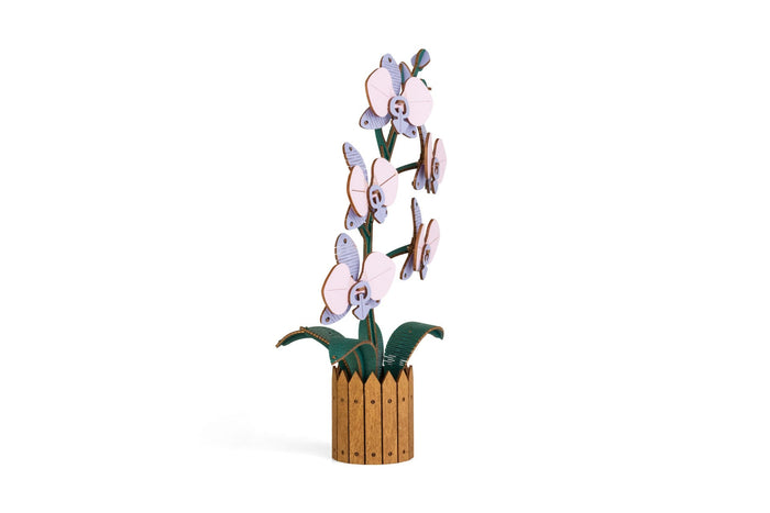 Puzzle 3D, Orchidee mov, EWA, lemn, 88 piese