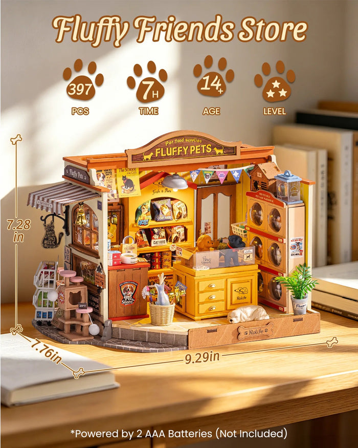 Puzzle 3D, Minicasuta Fluffy Friends Hub, RoLife, 397 piese