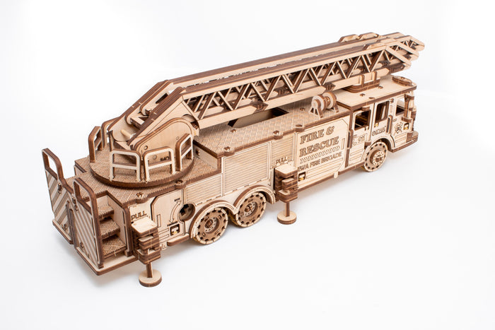 Puzzle 3D, Masina de pompieri, EWA, lemn, 439 piese