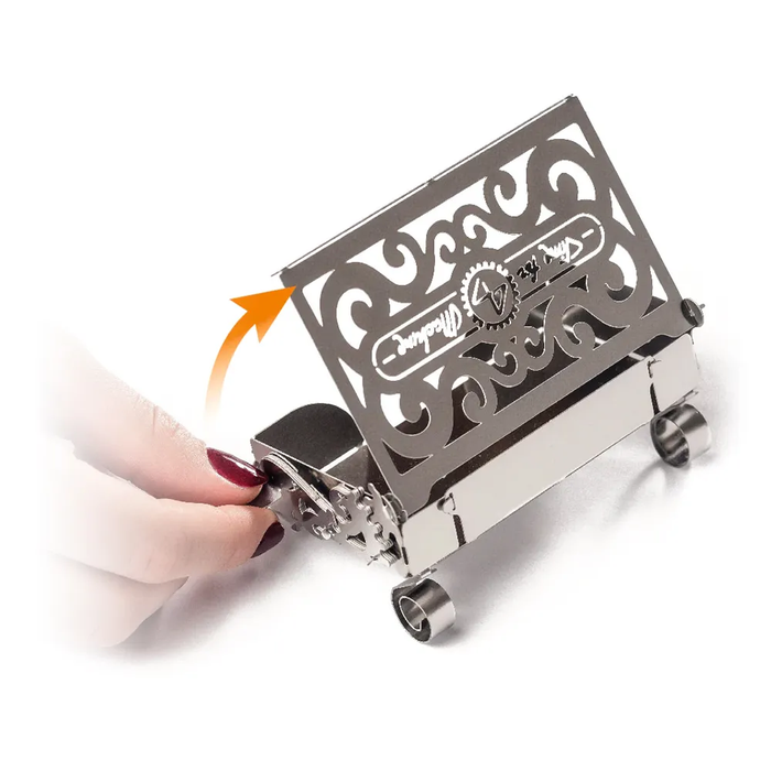 Puzzle Mecanic 3D, Cutie pentru carti de vizita Perfecto, Time for Machine, metal, 10 piese