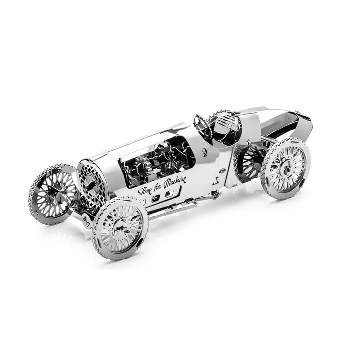 Puzzle Mecanic 3D, Masina de Curse Vintage Silver Bullet, Time for Machine, metal, 97 piese