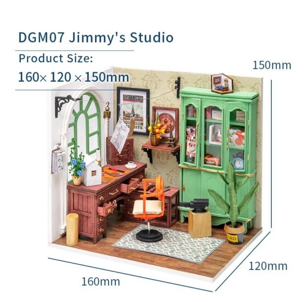Puzzle 3D, Casuta DIY, Biroul lui Jimmy, Rolife, 77 piese - Time 4 Machine