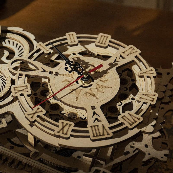 Puzzle 3D Ceas Bufnita, ROKR, Lemn, 161 piese, LK503 - Time 4 Machine
