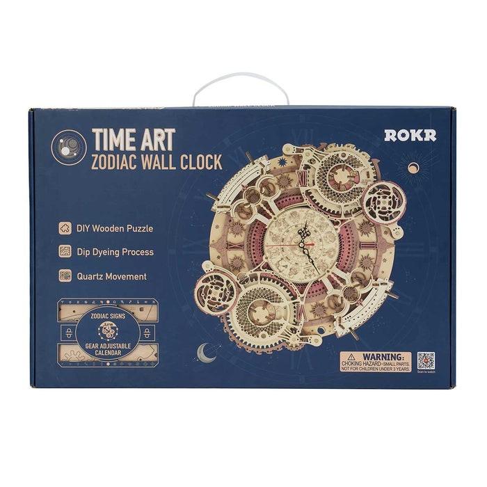 Puzzle 3D Ceas de perete Zodiac, ROKR, Lemn, 168 piese, LC601 - Time 4 Machine