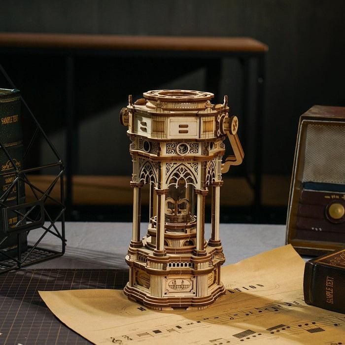Puzzle 3D cutiuta muzicala, Lanterna din era Victoriana, ROKR, Lemn, 210 piese, AMK61 - Time 4 Machine