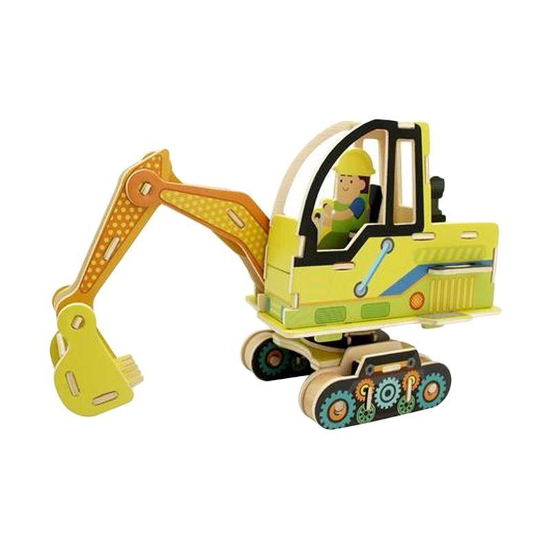 Puzzle 3D Excavator, Robotime, Lemn, 60 piese, VE302 - Time 4 Machine