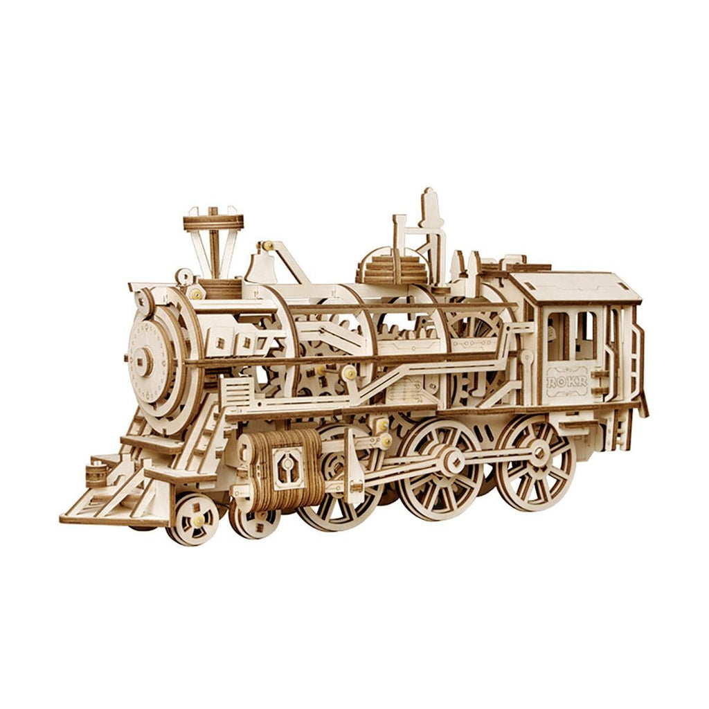 Puzzle 3D Locomotive, ROKR, Lemn, 349 piese - Time 4 Machine