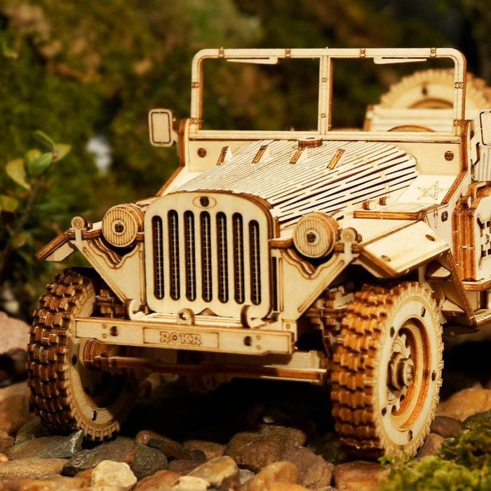 Puzzle 3D Masina Militara, ROBOTIME, Lemn, 369 piese - Time 4 Machine