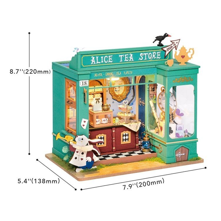 Puzzle 3D Minicasuta de papusi Alice's Tea Store DIY, Rolife, 136 piese, DG156 - Time 4 Machine