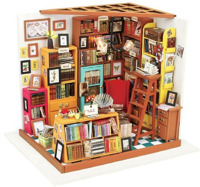Puzzle 3D Minicasuta de papusi Biroul lui Sam DIY, RoLife, DG102 - Time 4 Machine