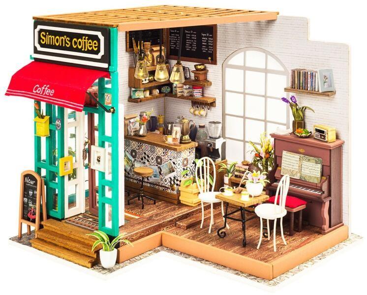 Puzzle 3D Minicasuta de papusi Cafeneaua lui Simon DIY, RoLife, DG109 - Time 4 Machine
