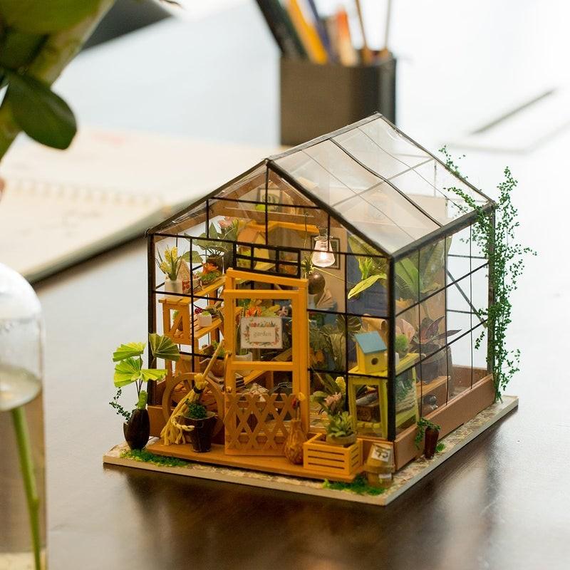 Puzzle 3D Minicasuta verde Floraria Cathy DIY, RoLife, DG104 - Time 4 Machine