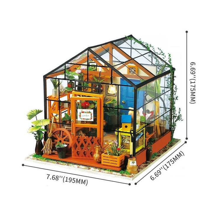 Puzzle 3D Minicasuta verde Floraria Cathy DIY, RoLife, DG104 - Time 4 Machine