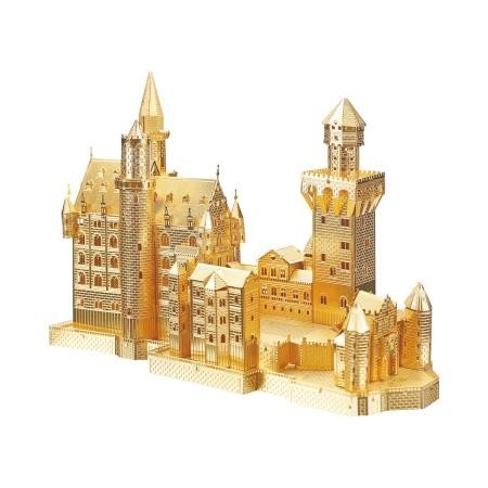 Puzzle 3D Piececool, Castelul Neuschwanstein auriu, Metal, 64 piese - Time 4 Machine