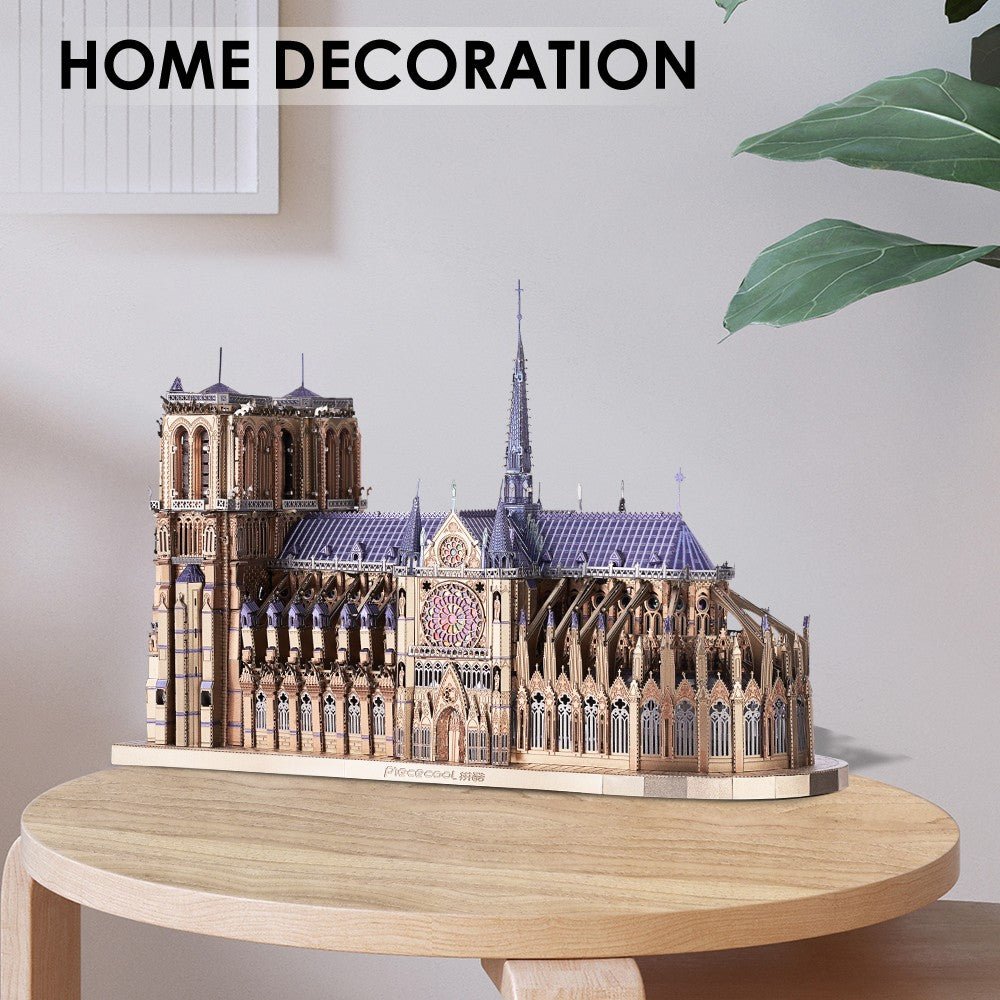 Puzzle 3D Piececool, Notre Dame de Paris, Metal, 382 piese - Time 4 Machine