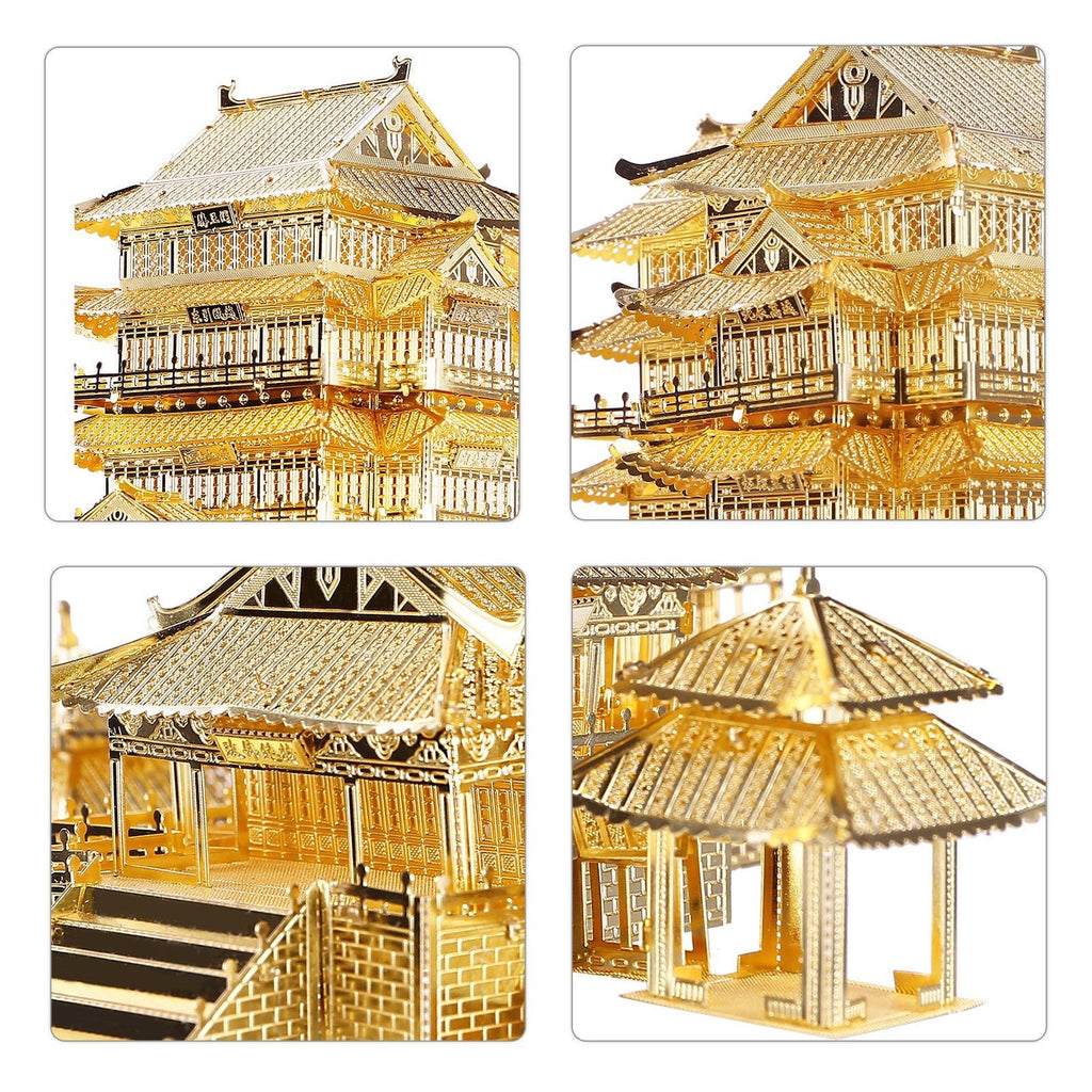 Puzzle 3D Piececool, Pavilionul Tengwang, Metal, 106 piese - Time 4 Machine