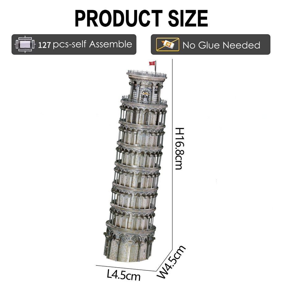 Puzzle 3D Piececool, Turnul din Pisa, Metal, 127 piese | Time 4