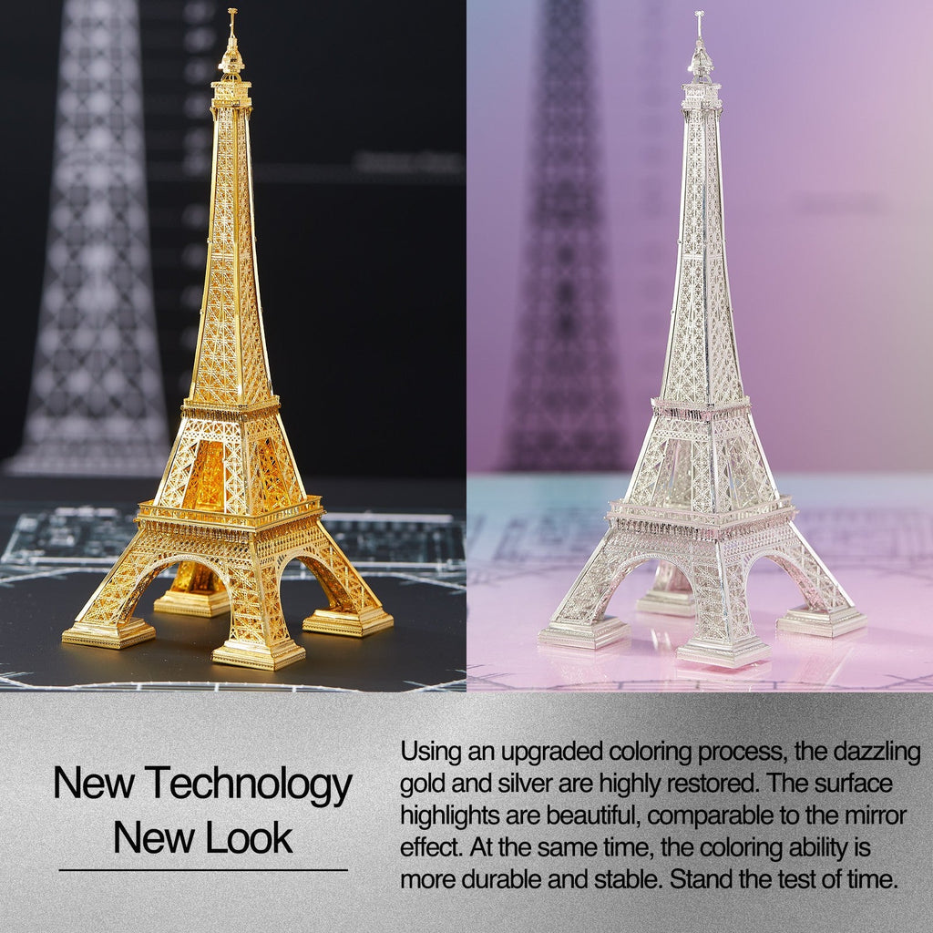 Puzzle 3D Piececool, Turnul Eiffel, Metal, 96 piese - Time 4 Machine