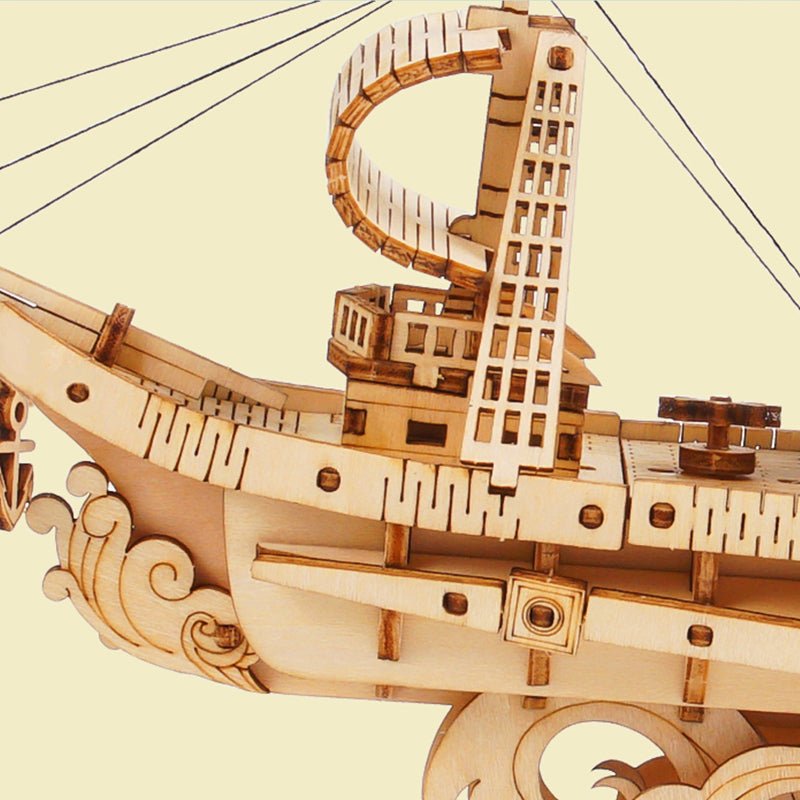 Puzzle 3D , Sailing Ship, Lemn, ROKR, 118 piese - Time 4 Machine