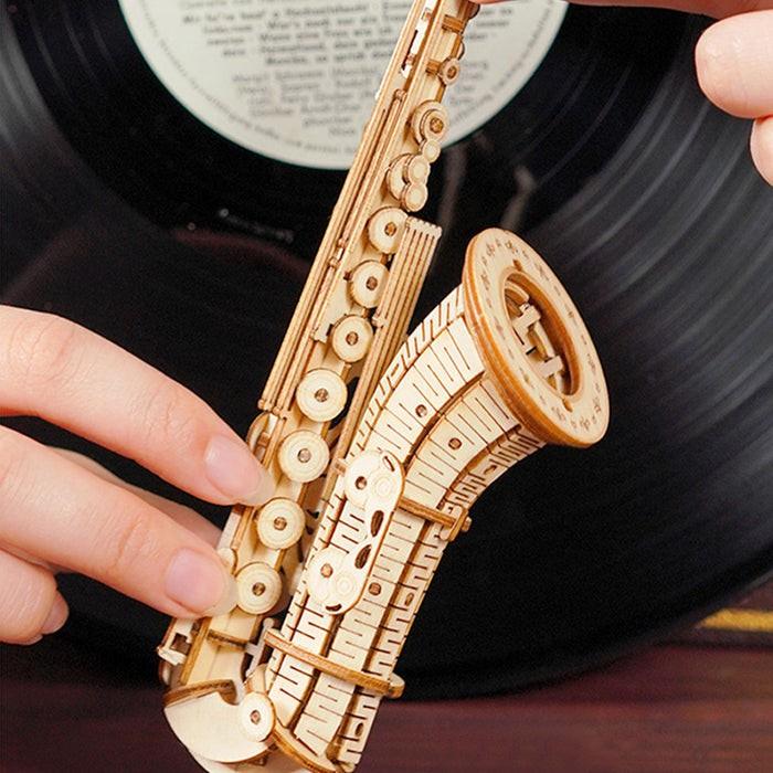 Puzzle 3D Saxophone, RoLife, Lemn, 136 piese, TG309 - Time 4 Machine