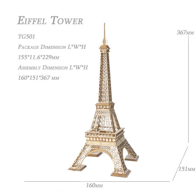 Puzzle 3D Turnul Eifel, RoLife, Lemn, 121 piese, TG501 - Time 4 Machine