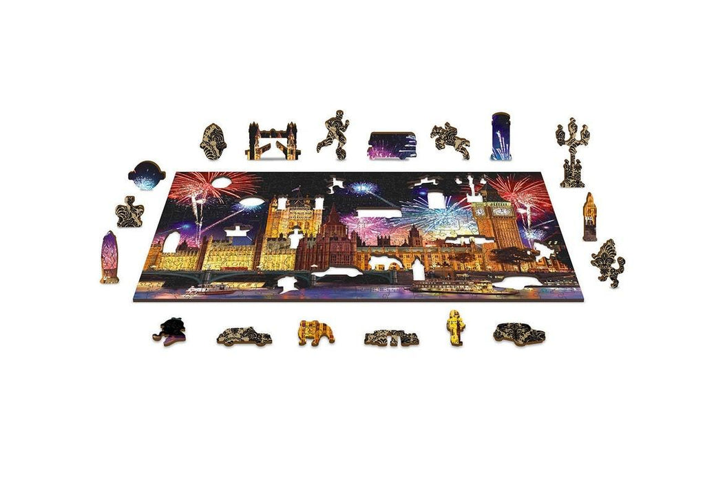 Puzzle Din Lemn LONDON BY NIGHT L, Wooden City, 300 piese - Time 4 Machine