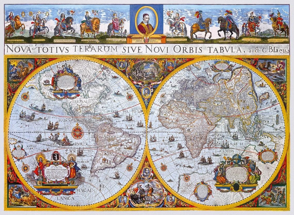 Puzzle Din Lemn Nova Terrarum Antique Map L, Wooden City, 505 piese - Time 4 Machine