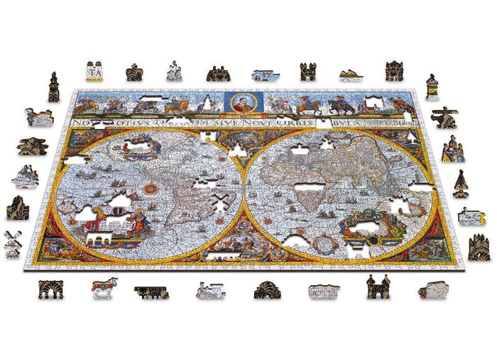 Puzzle Din Lemn Nova Terrarum Antique Map XL, Wooden City, 750 piese - Time 4 Machine
