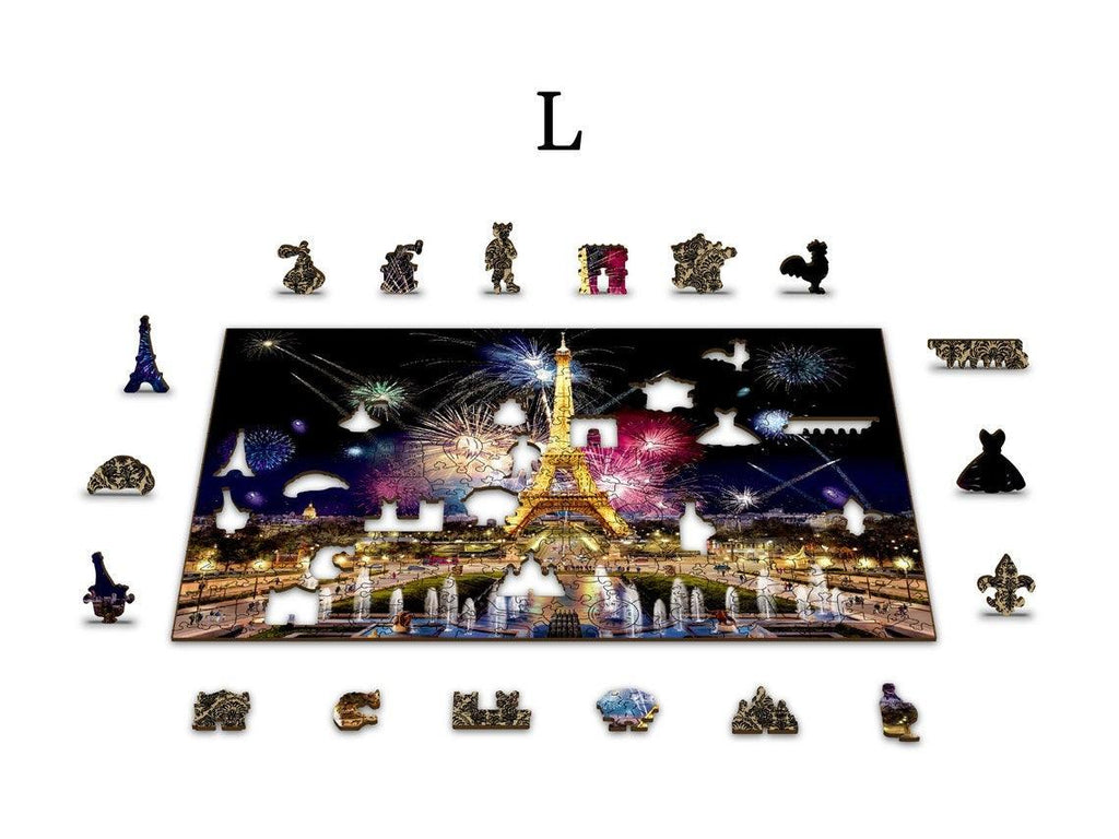 Puzzle Din Lemn PARIS BY NIGHT L, Wooden City, 300 piese - Time 4 Machine