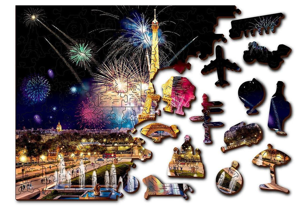 Puzzle Din Lemn PARIS BY NIGHT L, Wooden City, 300 piese - Time 4 Machine