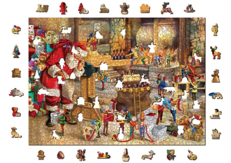 Puzzle Din Lemn Santa's Workshop XL, Wooden City, 750 piese - Time 4 Machine