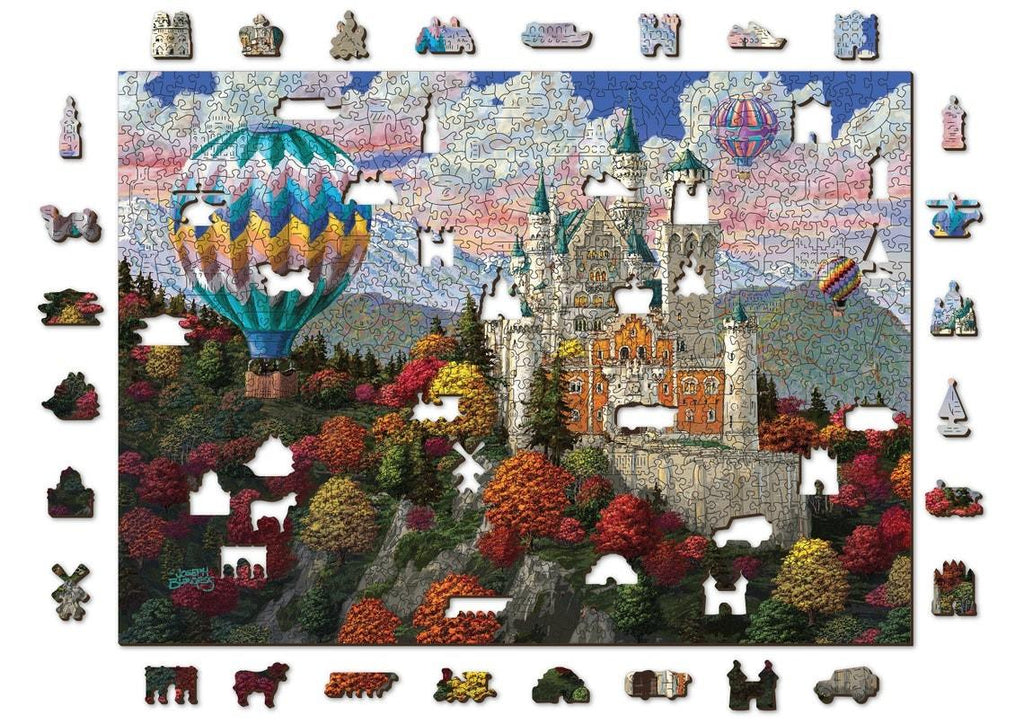Puzzle Din Lemn The Neuschwanstein Castle XL, Wooden City, 750 piese - Time 4 Machine