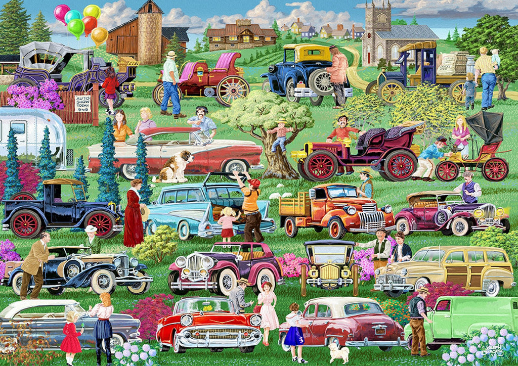 Puzzle din lemn Vintage Cars, Wooden City, 750 piese - Time 4 Machine